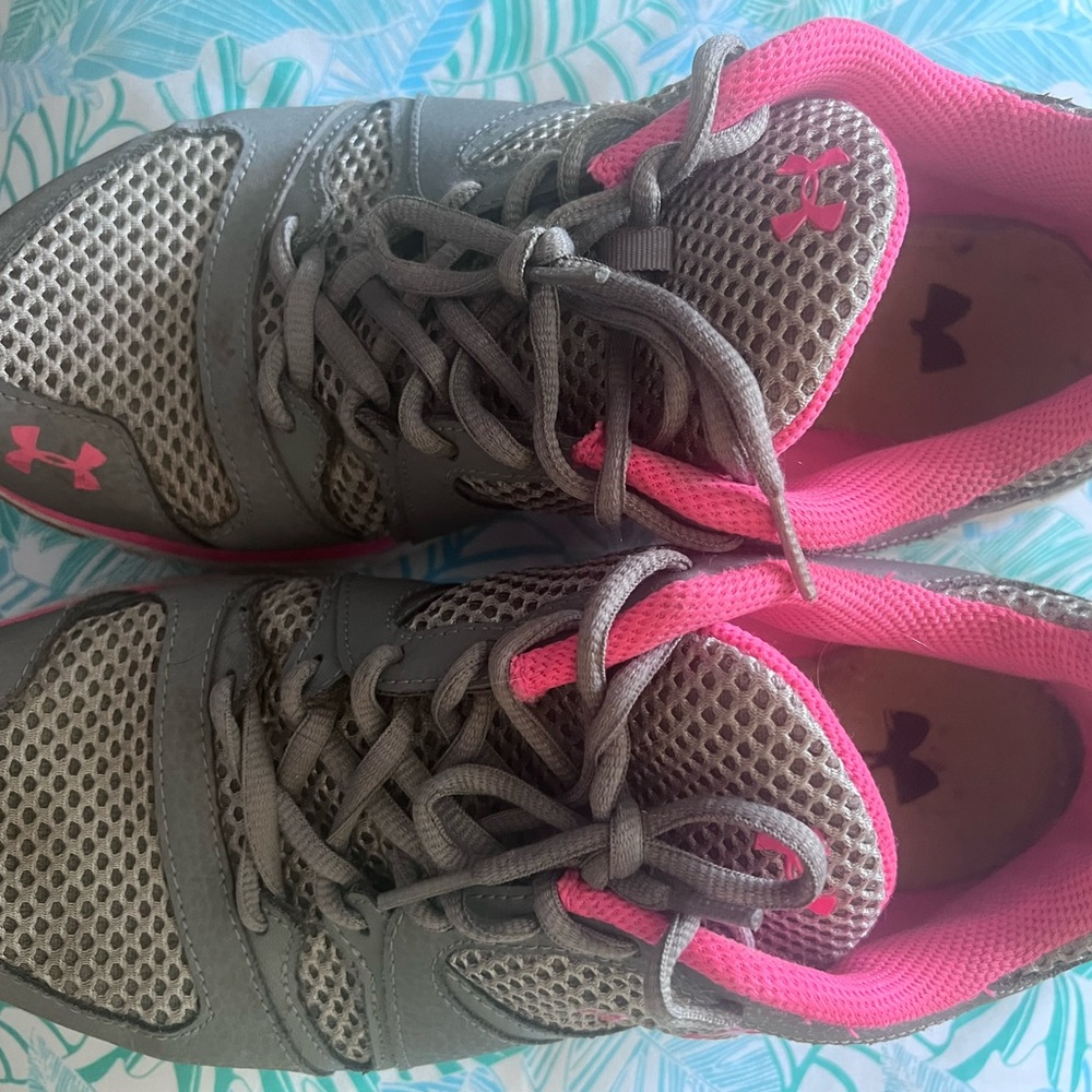 Under Armour Gray and Pink Athletic Shoes